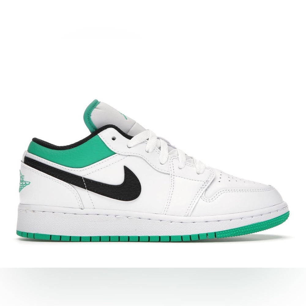 RARE Nike Air Jordan 1 Low White Lucky Green Mens sz 7/ Womens sz 8.5/Youth sz 7